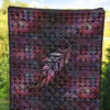 Aztec Boho Feather Quilt Blanket Gift For Native Lover 1