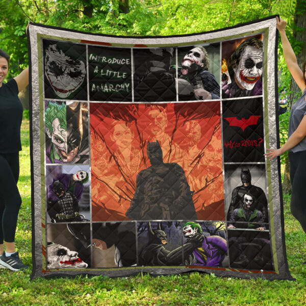 Bat Man And Joker The Clown Premium Quilt Blanket Movie Home Decor Custom For Fans