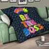 Be The Boss Colorful Star Tiny Patterns Premium Quilt Blanket 17