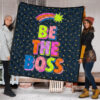 Be The Boss Colorful Star Tiny Patterns Premium Quilt Blanket 1