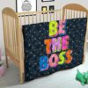 Be The Boss Colorful Star Tiny Patterns Premium Quilt Blanket 21