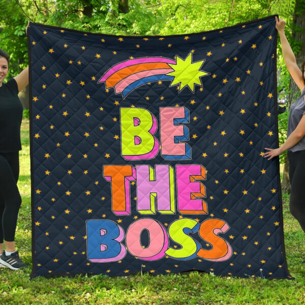 Be The Boss Colorful Star Tiny Patterns Premium Quilt Blanket