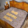 Bee Happy Babe Cute Tiny Patterns Premium Quilt Blanket 19