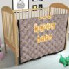 Bee Happy Babe Cute Tiny Patterns Premium Quilt Blanket 21