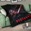 Berserk Anime Premium Quilt - Guts Armor Armadura With Sword Artwork Red Highlight Quilt Blanket 17