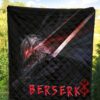 Berserk Anime Premium Quilt - Guts Armor Armadura With Sword Artwork Red Highlight Quilt Blanket 5