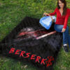 Berserk Anime Premium Quilt - Guts Armor Armadura With Sword Artwork Red Highlight Quilt Blanket 9