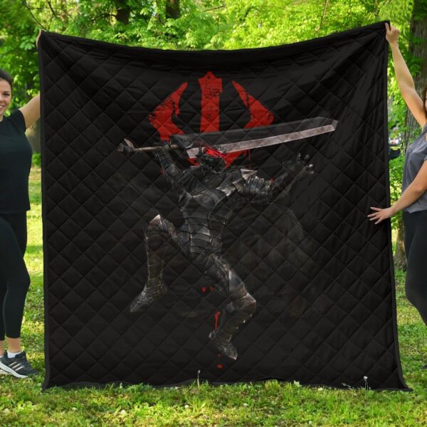 Berserk Anime Premium Quilt – Guts Full Armor Armadura Sword Fighting Quilt Blanket