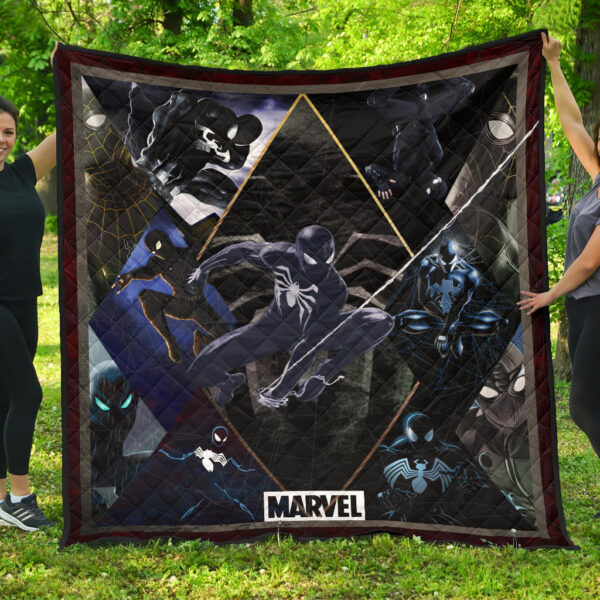 Black Spider Man Premium Quilt Blanket Movie Home Decor Custom For Fans