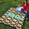 Blue Hola Text Oreo Cookies Patterns With Milk Premium Quilt Blanket 9