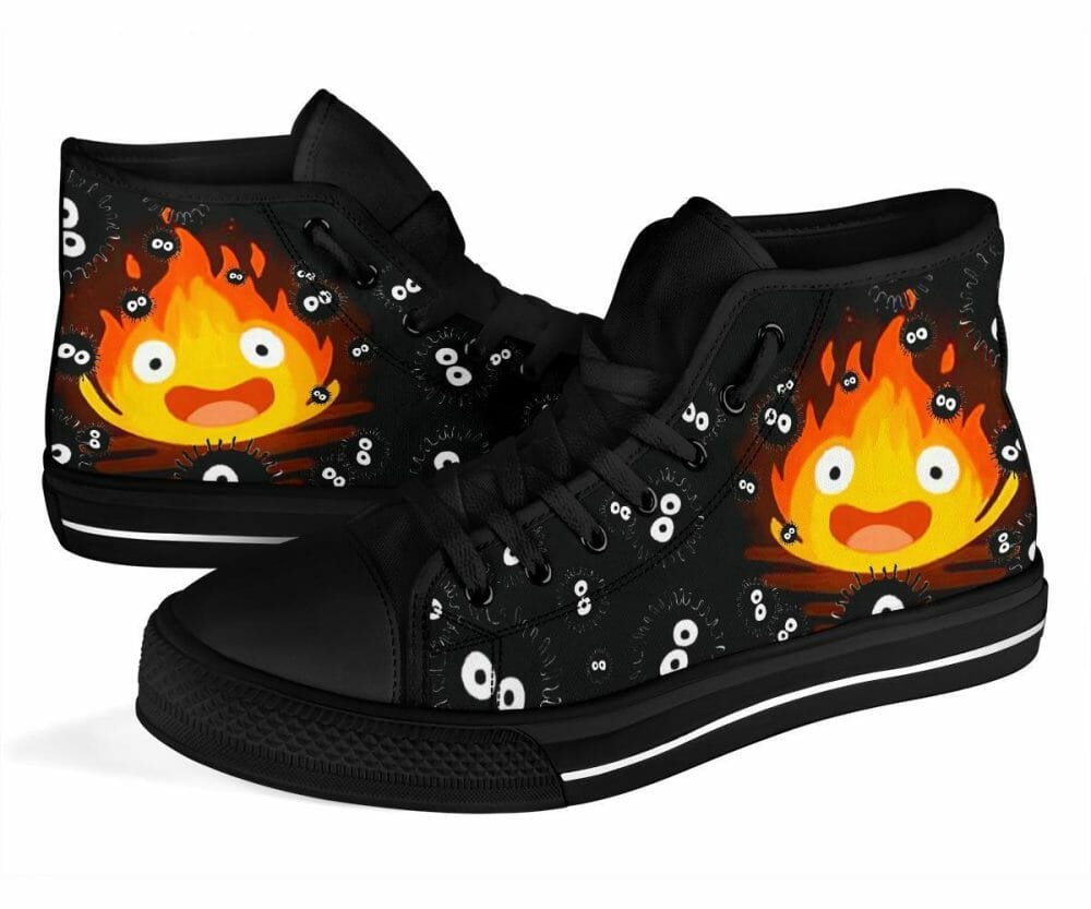 Calcifer Sneakers Howl's Moving Castle High Top Shoes Custom