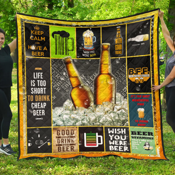 Cheers Drinking Beer Premium Quilt Blanket Hobby Home Decor Custom For Fans