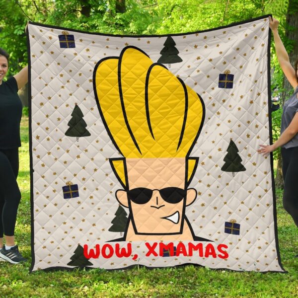 Christmas Premium Quilt | Cool Johnny Bravo Wow Xmamas Patterns Quilt Blanket