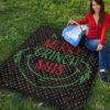 Christmas Premium Quilt | Grinch Face From Text Merry Grinch Mas Quilt Blanket 9