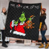 Christmas Premium Quilt | Grinch Holding Max Tail Quilt Blanket 1