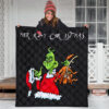 Christmas Premium Quilt | Grinch Holding Max Tail Quilt Blanket 3