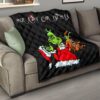 Christmas Premium Quilt | Grinch Holding Max Tail Quilt Blanket 15