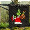 Christmas Premium Quilt | Grinch Holding Max Tail Quilt Blanket 13