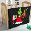 Christmas Premium Quilt | Grinch Holding Max Tail Quilt Blanket 21