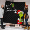 Christmas Premium Quilt | Grinch Love Merry Christmats Candy Cane And Bomb Quilt Blanket 1