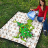 Christmas Premium Quilt | Grinch Steal Xmas Tree Sock Patterns Quilt Blanket 9