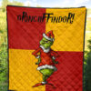 Christmas Premium Quilt | Grinchffindor Grinch Hogwarts Gryffindor Red Yellow Quilt Blanket 5