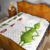 Christmas Premium Quilt | Grumpy Grinch Mad Xmas Sweet Background Quilt Blanket 19