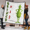 Christmas Premium Quilt | Grumpy Grinch Mad Xmas Sweet Background Quilt Blanket 1