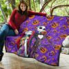 Christmas Premium Quilt | Jack And Sally Evil Pumpkin Patterns Quilt Blanket 11