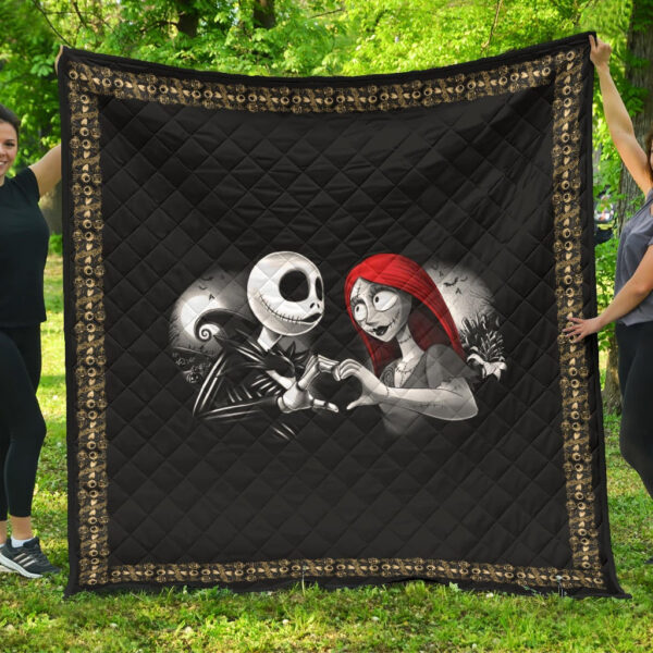 Christmas Premium Quilt | Jack And Sally Love Evil Jack Patterns Quilt Blanket