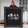 Christmas Premium Quilt | Jack And Sally Love Evil Jack Patterns Quilt Blanket 3