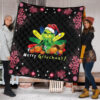 Christmas Premium Quilt | Merry Grinchmat Pumpkin Vegetables Pink Snowflake Quilt Blanket NA100403 1