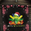 Christmas Premium Quilt | Merry Grinchmat Pumpkin Vegetables Pink Snowflake Quilt Blanket NA100403 7