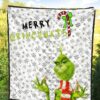 Christmas Premium Quilt | Merry Grinchmats Grinch Smiling Candy Cane Gift Quilt Blanket 5