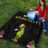 Christmas Premium Quilt | Merry Grinchmats Grumpy Grinch WIth Lights And Coffee Quilt Blanket 9