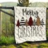 Christmas Premium Quilt | Merry Xmas Fabric Pattern Pine Tree Quilt Blanket 13