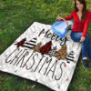 Christmas Premium Quilt | Merry Xmas Fabric Pattern Pine Tree Quilt Blanket 9