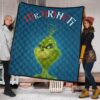 Christmas Premium Quilt | Mr. Grinch Smiling Thinking Face Quilt Blanket 1