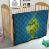 Christmas Premium Quilt | Mr. Grinch Smiling Thinking Face Quilt Blanket 21