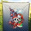 Christmas Premium Quilt | Nightmare Before Christmas Cartoon Jack And Sally Colorful Clothes Quilt Blanket 5