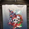 Christmas Premium Quilt | Nightmare Before Christmas Cartoon Jack And Sally Colorful Clothes Quilt Blanket 7