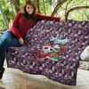 Christmas Premium Quilt | Nightmare Before Christmas Cartoon Jack And Sally Xmas Clothes Patterns Quilt Blanket 11