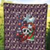 Christmas Premium Quilt | Nightmare Before Christmas Cartoon Jack And Sally Xmas Clothes Patterns Quilt Blanket 5