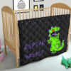 Christmas Premium Quilt | Reptar Wishes Green Dinosaur T-Rex Quilt Blanket 21