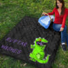 Christmas Premium Quilt | Reptar Wishes Green Dinosaur T-Rex Quilt Blanket 9