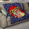 Christmas Premium Quilt | Santa Cruz Spongebob Characters Eye Patterns Quilt Blanket 15