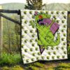 Christmas Premium Quilt | Smiling Happy Reptar T-Rex Head Patterns Quilt Blanket 13