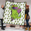 Christmas Premium Quilt | Smiling Happy Reptar T-Rex Head Patterns Quilt Blanket 1