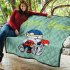 Christmas Premium Quilt | Snoopy And Charlie Brown Walking Snowing Quilt Blanket 11