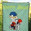 Christmas Premium Quilt | Snoopy And Charlie Brown Walking Snowing Quilt Blanket 5